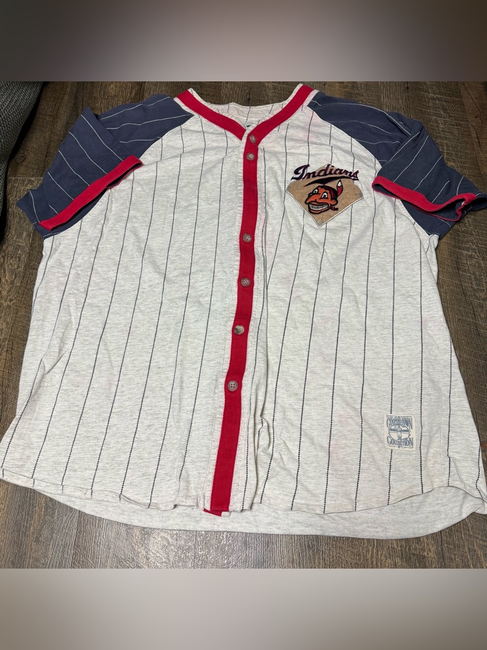Vintage Mirage Embroidered Cleveland Indians Cooperstown MLB Jersey Sz XXL